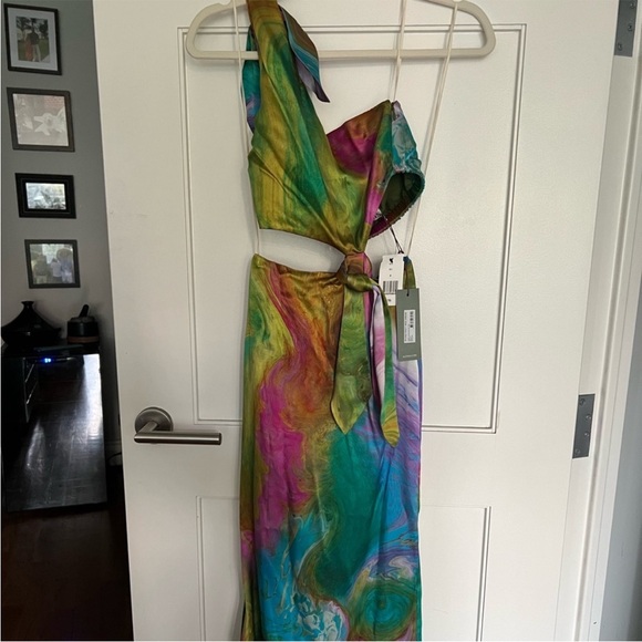 Alemais Irving Knot Midi Dress In Multi - Picture 6 of 9